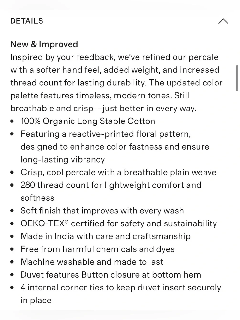 NEW Quince Organic Crisp Percale Floral Duvet Cover, Full/Queen (Blue Florette)